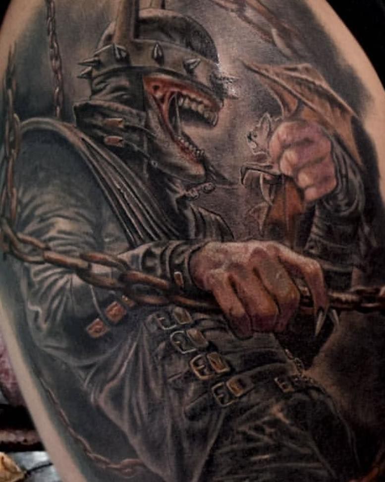 Black and grey realism armored creature